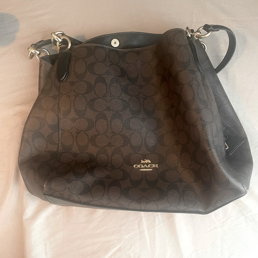 Brown and Black Coach Bag